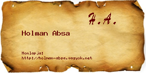 Holman Absa névjegykártya